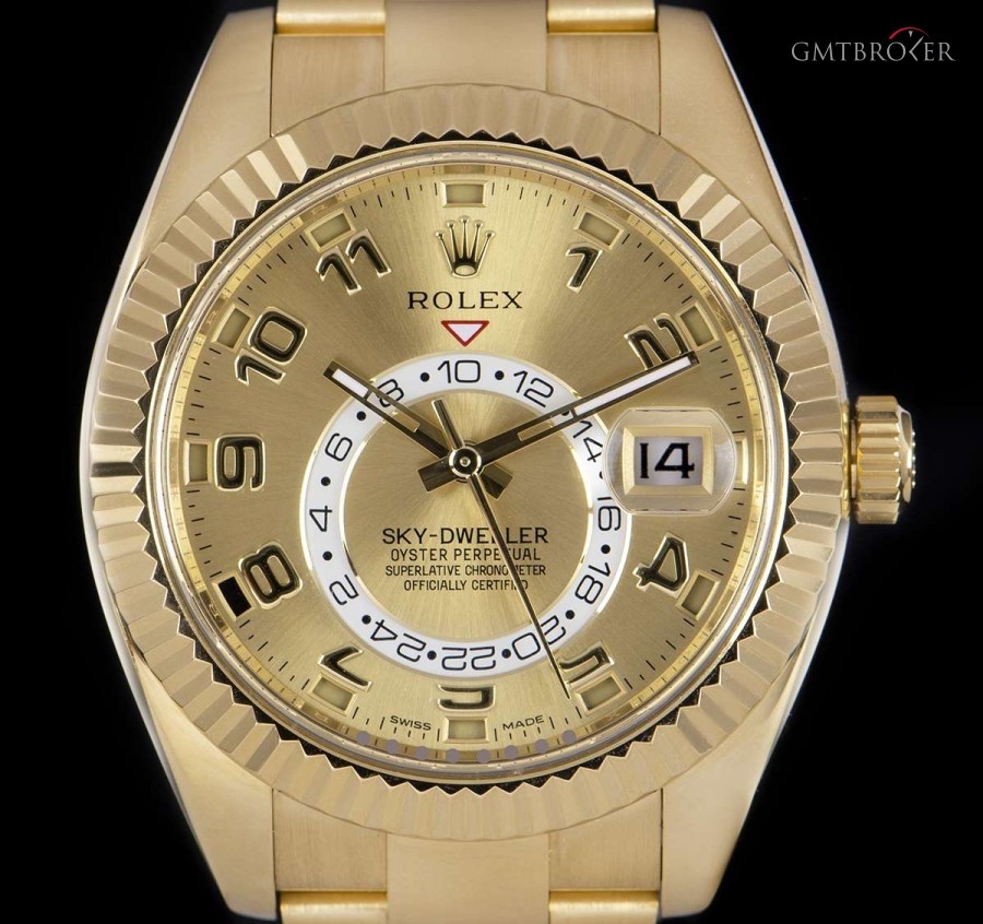 Rolex Sky-Dweller Gents 18k Yellow Gold Champagne Dial 3 326938 834535