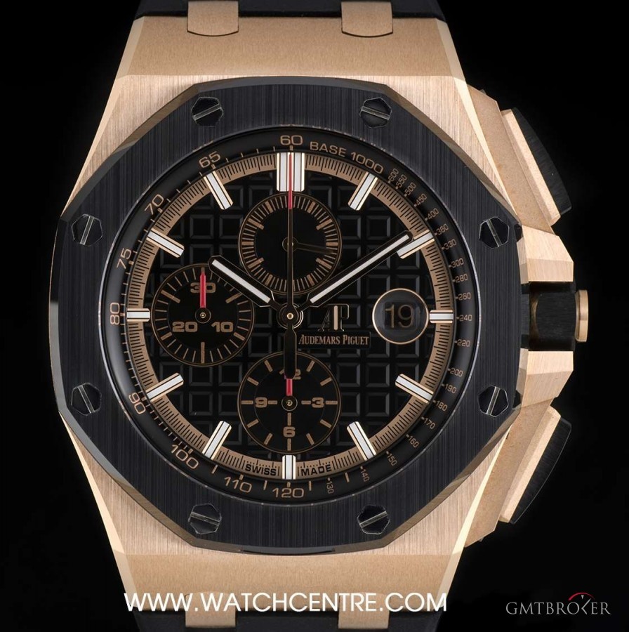 Audemars Piguet 18k Rose Gold Black Dial Royal Oak Offshore BP 264 26401RO.OO.A002CA.02 757517