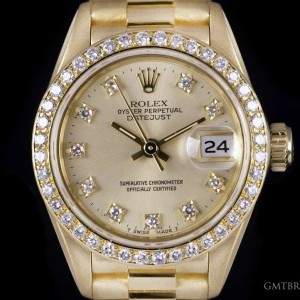 Rolex Datejust Ladies 18k Yellow Gold Champagne Dial Dia 69138 836620
