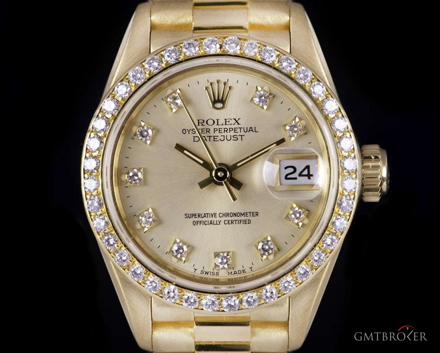 Rolex Datejust Ladies 18k Yellow Gold Champagne Dial Dia 69138 836620