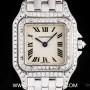 Cartier 18k White Gold Silver Dial Diamond Set Panthere La
