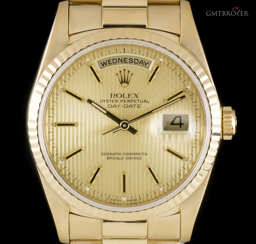 Rolex Day-Date Gents 18k Yellow Gold Champagne Tapestry 18238 802818