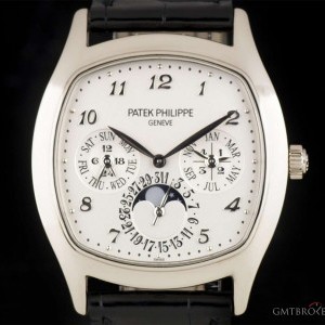 Patek Philippe Perpetual Calendar Moonphase 18k White Gold Silver 5940G-001 829841