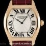 Cartier 18k Rose Gold Silver Roman Dial Tortue XL Gents Wr