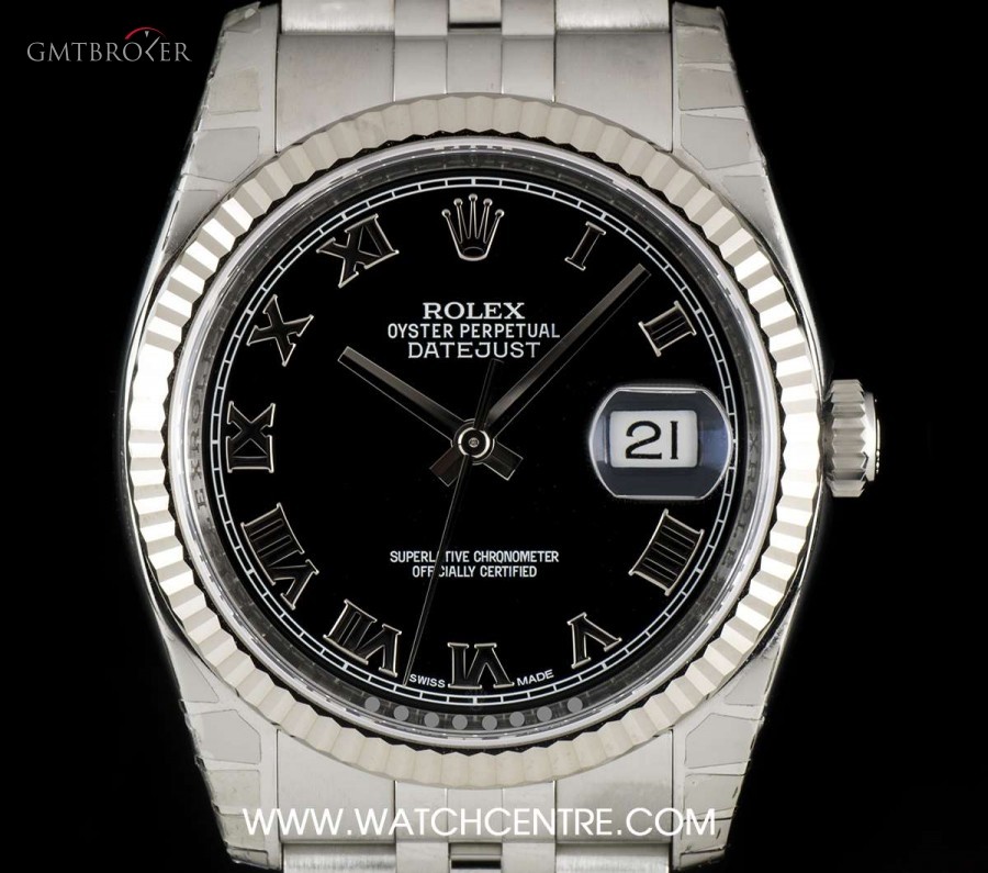 Rolex Stainless Steel Unworn OP Black Roman Dial Datejus 116234 732251