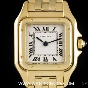 Cartier 18k Yellow Gold Silver Roman Dial Panthere Ladies nessuna 748933