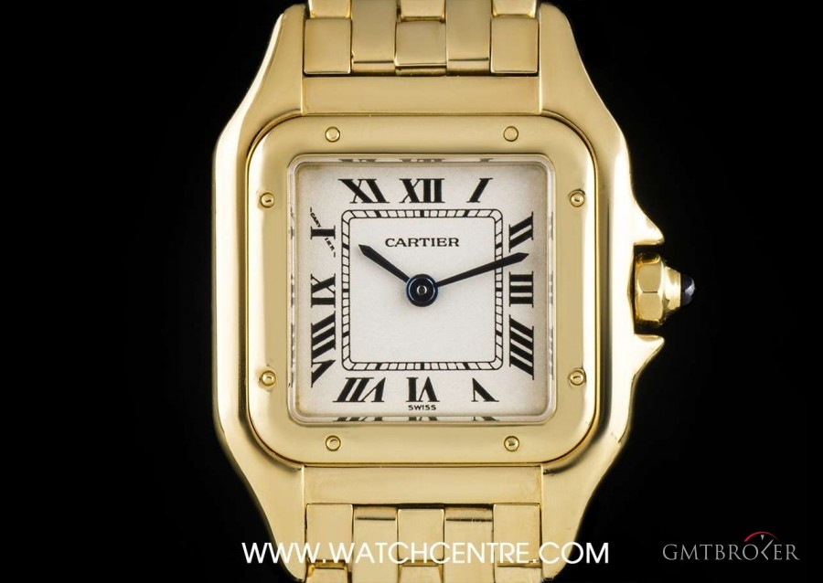 Cartier 18k Yellow Gold Silver Roman Dial Panthere Ladies nessuna 748933