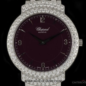 Chopard 18k White Gold Maroon Dial Diamond Set Gents Wrist 143543-1002 548131