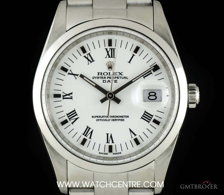 Rolex Stainless Steel White Roman DialDate Gents BP 1520 15200 746449