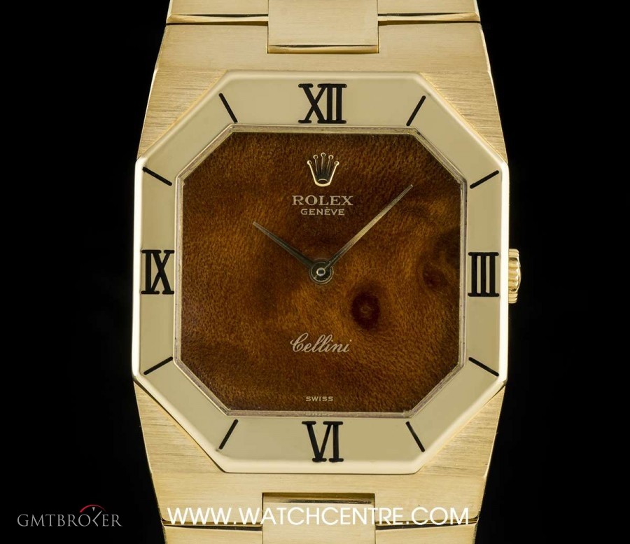 Rolex 18k Yellow Gold Rare Wood Dial Cellini Vintage Gen 4350 726619