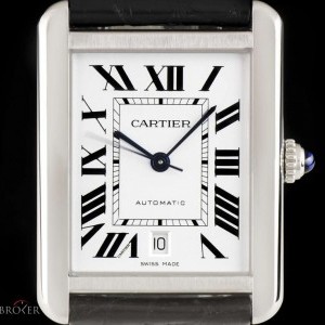 Cartier Stainless Steel Silver Roman Dial Tank Solo Gents WSTA0029 760209