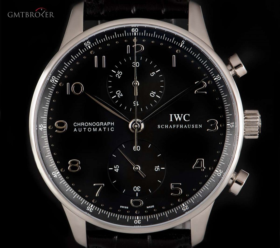 IWC Portuguese Chronograph Gents Stainless Steel Black IW371438 843568