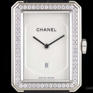 Chanel Boy Friend Diamond Set Ladies Dress Watch 18k Whit H4470 776918
