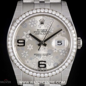 Rolex Stainless Steel Unworn Silver Floral Dial Datejust 116244 744353