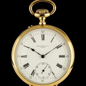 Patek Philippe Open Face 18k Yellow Gold Enamel Roman Dial Pocket nessuna 813404