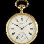 Patek Philippe Open Face 18k Yellow Gold Enamel Roman Dial Pocket