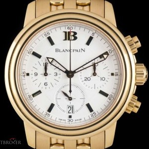 Blancpain Leman Chronograph Gents 18k Rose Gold White Dial B 2185 761787