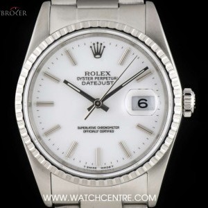 Rolex Stainless Steel White Baton Dial Datejust Gents BP 16220 741769