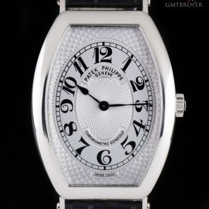 Patek Philippe Tonneau Shaped Gondolo Gents Platinum Silver Guill 5098P-001 789830