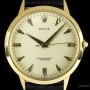 Rolex Chronometer Vintage Gents 18k Yellow Gold Silver D