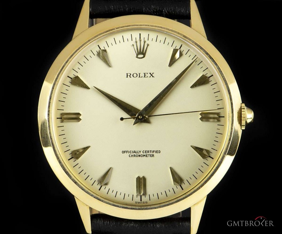 Rolex Chronometer Vintage Gents 18k Yellow Gold Silver D 8940 819044