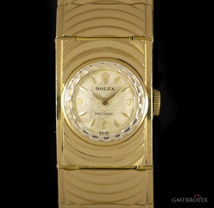 Rolex Precision Vintage Ladies 18k Yellow Gold Silver Di nessuna 843880