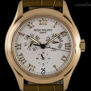 Patek Philippe Annual Calendar Gents 18k Rose Gold Silver Roman D 5035R 765452