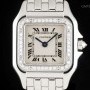 Cartier Panthere Ladies 18k White Gold Silver Roman Dial D