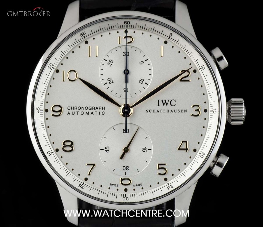 IWC Stainless Steel Silver Dial Portuguese Chronograph IW371445 739991