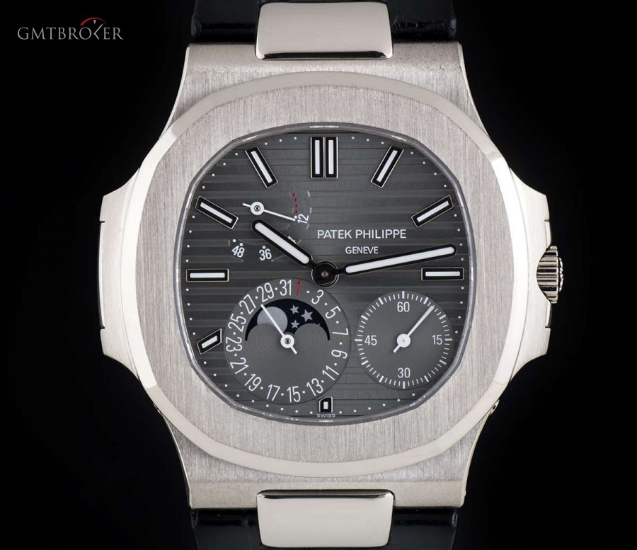 Patek Philippe Unworn Nautilus Power Reserve 18k White Gold Grey 5712G-001 811766