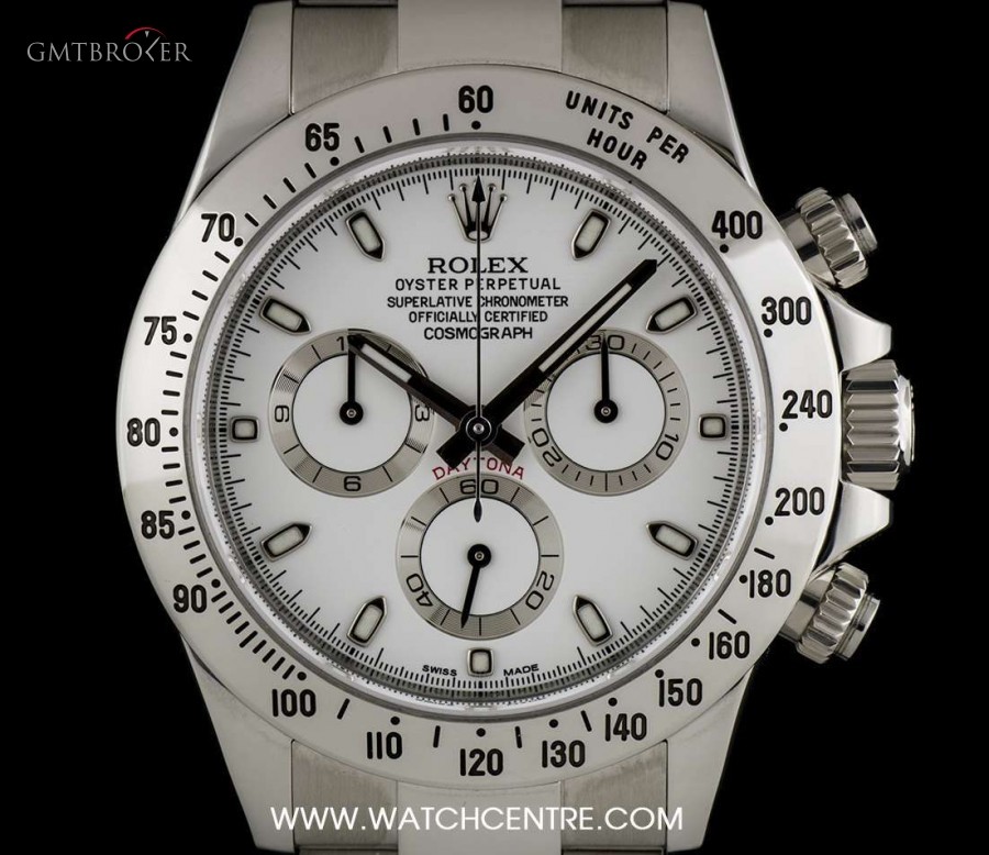Rolex Stainless Steel White Dial Cosmograph Daytona 1165 116520 738701