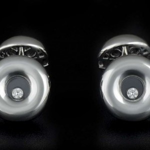 Chopard 18k White Gold Happy Diamonds Cufflinks nessuna 760851