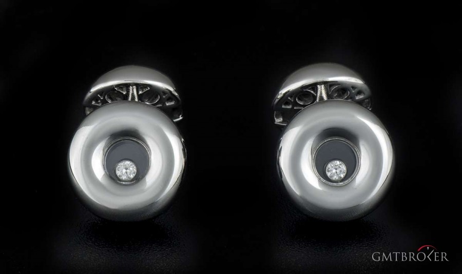 Chopard 18k White Gold Happy Diamonds Cufflinks nessuna 760851