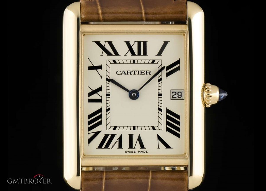 Cartier Tank Louis Gents 18k Yellow Gold Silver Roman Dial W1529756 774818