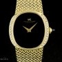 IWC 18k YG Diamond Set Black Onyx Dial Vintage Mid-Siz