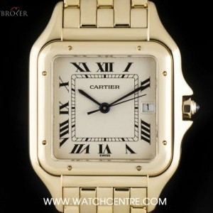 Cartier 18k Yellow Gold Silver Roman Dial Panthere Gents W nessuna 740633