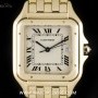 Cartier 18k Yellow Gold Silver Roman Dial Panthere Gents W