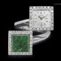 Patek Philippe Nephrite Stone  Diamond Set Ladies Ring Watch Plat