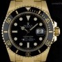 Rolex Submariner Date Gents 18k Yellow Gold Black Dial B