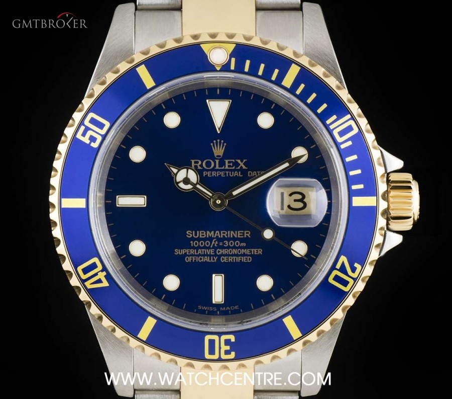 Rolex Steel  GoldBlue Dial Submariner Date Gents Wristwa 16613 742789