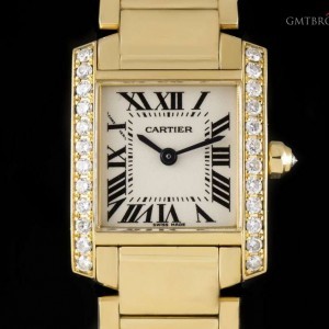 Cartier Tank Francaise Ladies 18k Yellow Gold Silver Roman nessuna 809657