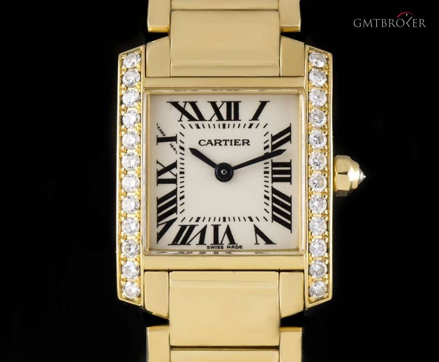 Cartier Tank Francaise Ladies 18k Yellow Gold Silver Roman nessuna 809657