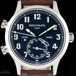 Patek Philippe Calatrava Pilot Travel Time Gents 18k White Gold B 5524G-001 824738