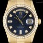 Rolex Day-Date 18k Yellow Gold Blue Dial Diamond Set BP