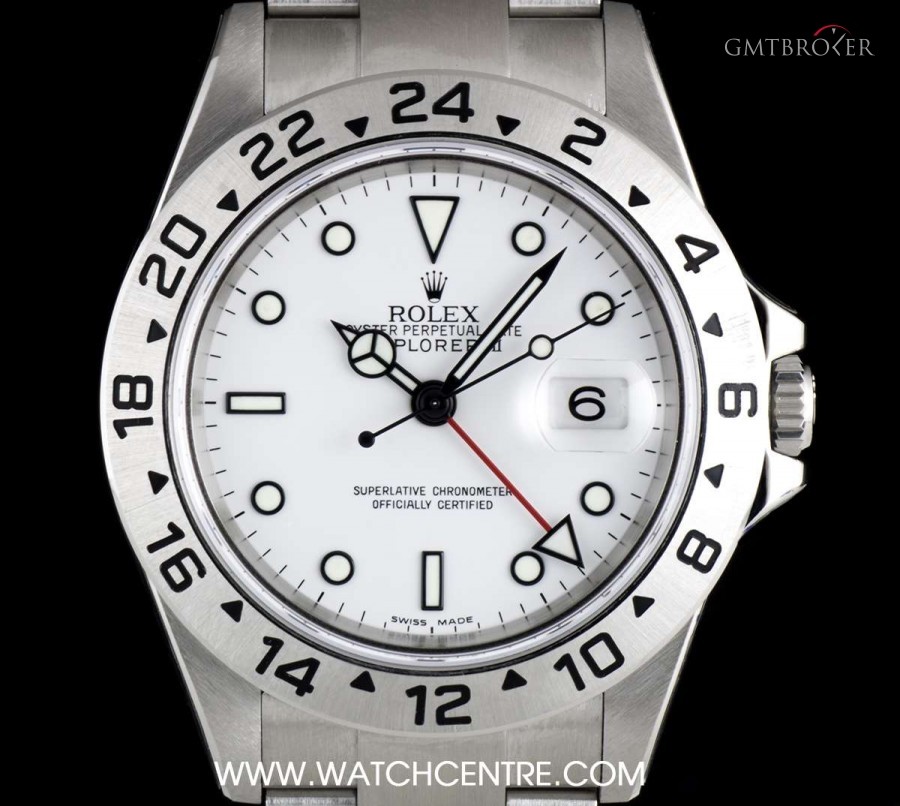 Rolex SSOP White Dial Red Hand Explorer II Gents BP 1657 16570 686699