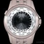 Patek Philippe World Time Gents 18k White Gold Black Sunburst Dia