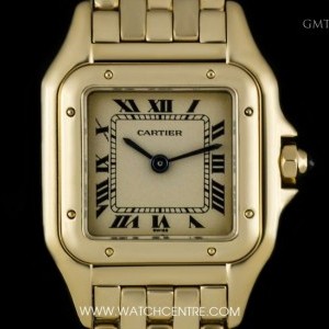 Cartier 18k Yellow Gold Silver Dial Panthere Ladies Wristw nessuna 732877