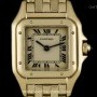 Cartier 18k Yellow Gold Silver Dial Panthere Ladies Wristw
