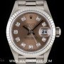Rolex 18k White Gold Pink Diamond Dial Datejust Ladies B