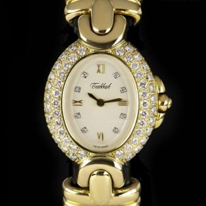 Tabbah Diamond Set Vintage Ladies 18k Yellow Gold White D 75038 843904